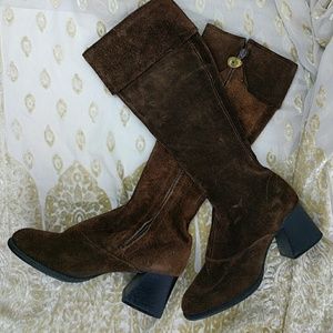 Italy Made Vintage Aigner Brown Suede Go-Go Boots