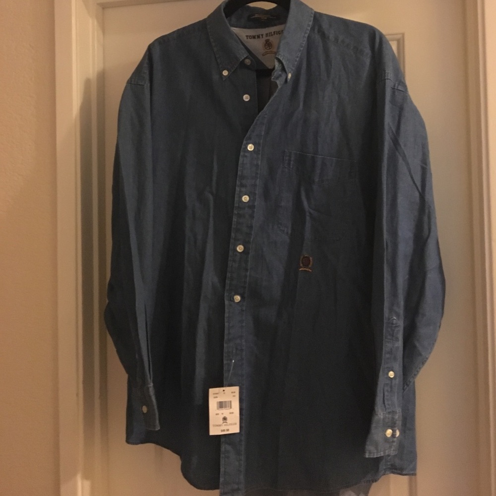 NWT. Tommy Hilfiger soft jeans button down