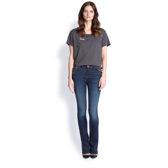 high rise slim bootcut jeans