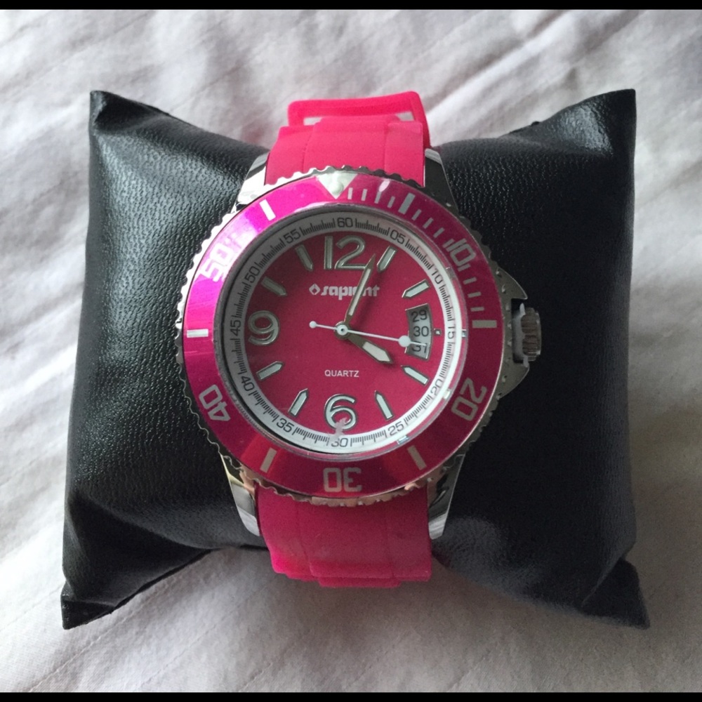 βοΈSOLDβοΈπ NIB Hot Pink Women's Watch - Picture 2 of 5