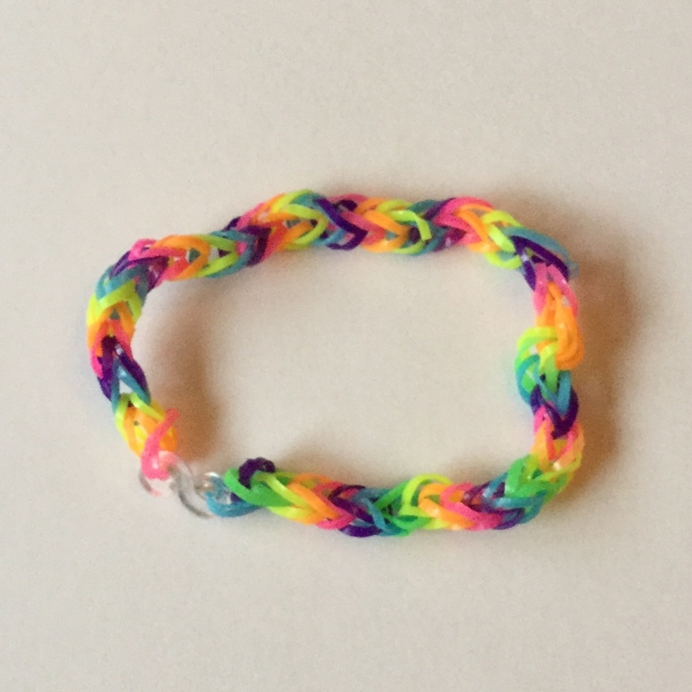 Rainbow Rubber band hand-crafted Bracelet