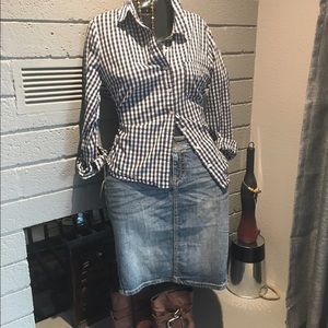 Classic Banana Republic Navy White shirt Size M