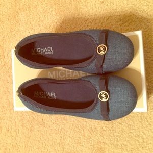 Denim girls flats