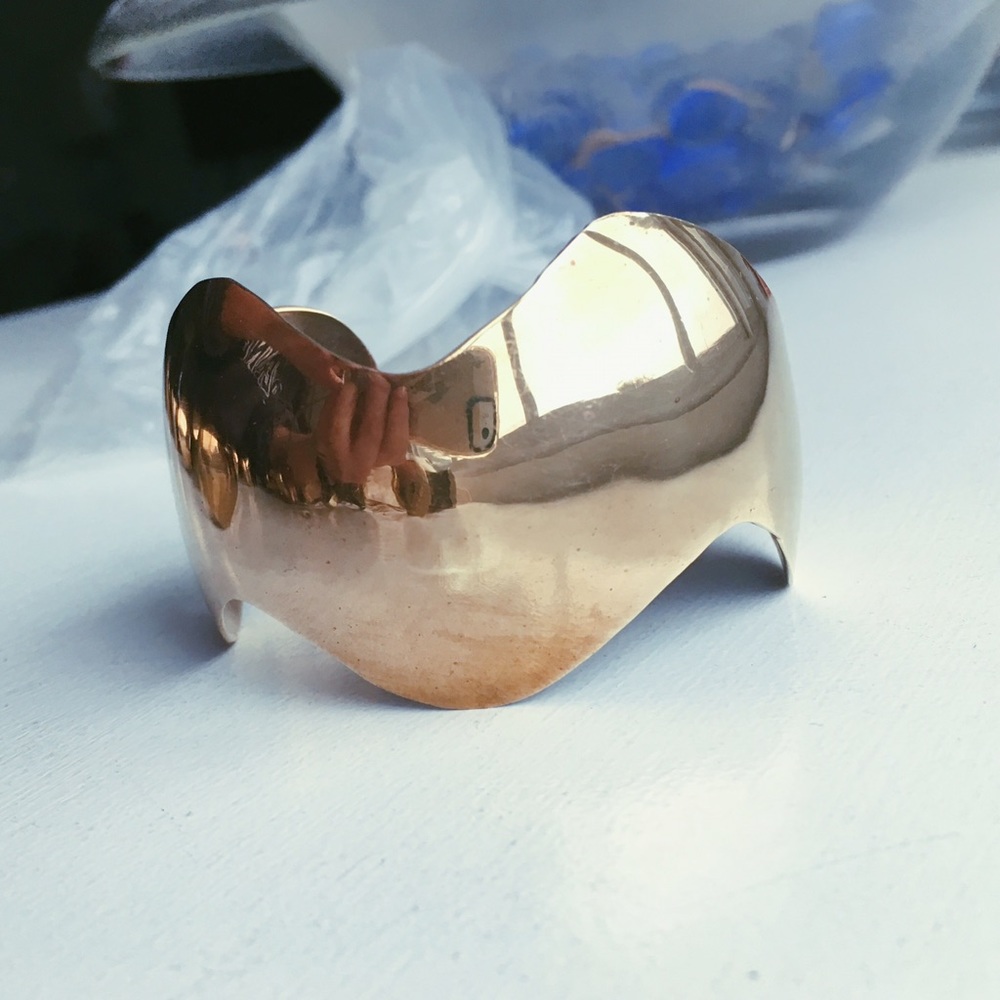 Vintage Wavy Brass Cuff