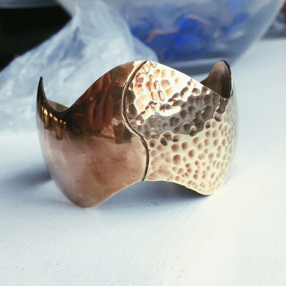 Vintage Duo Wavy Brass Cuff