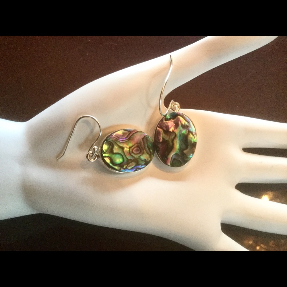 Abalone Shell Sterling Silver Earrings