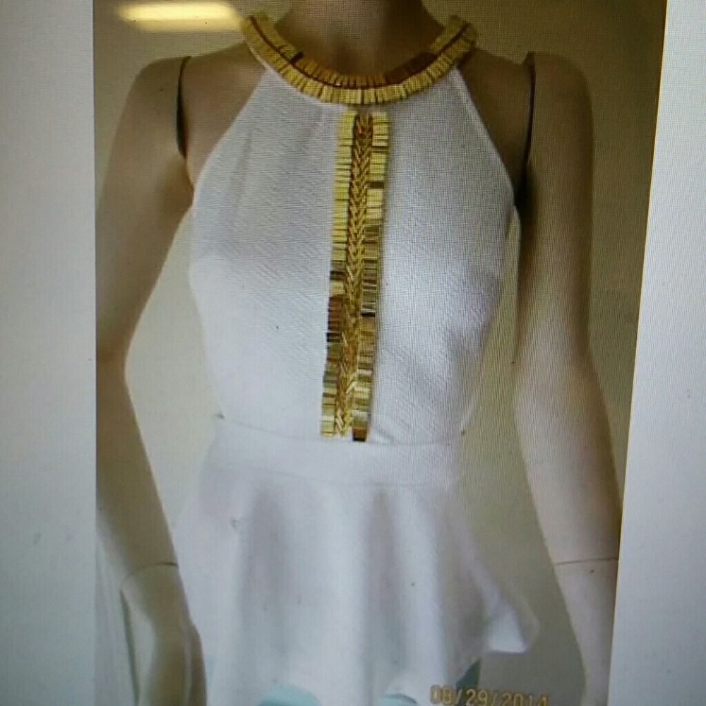 New bebe lisette cutout peplum top blouse size M