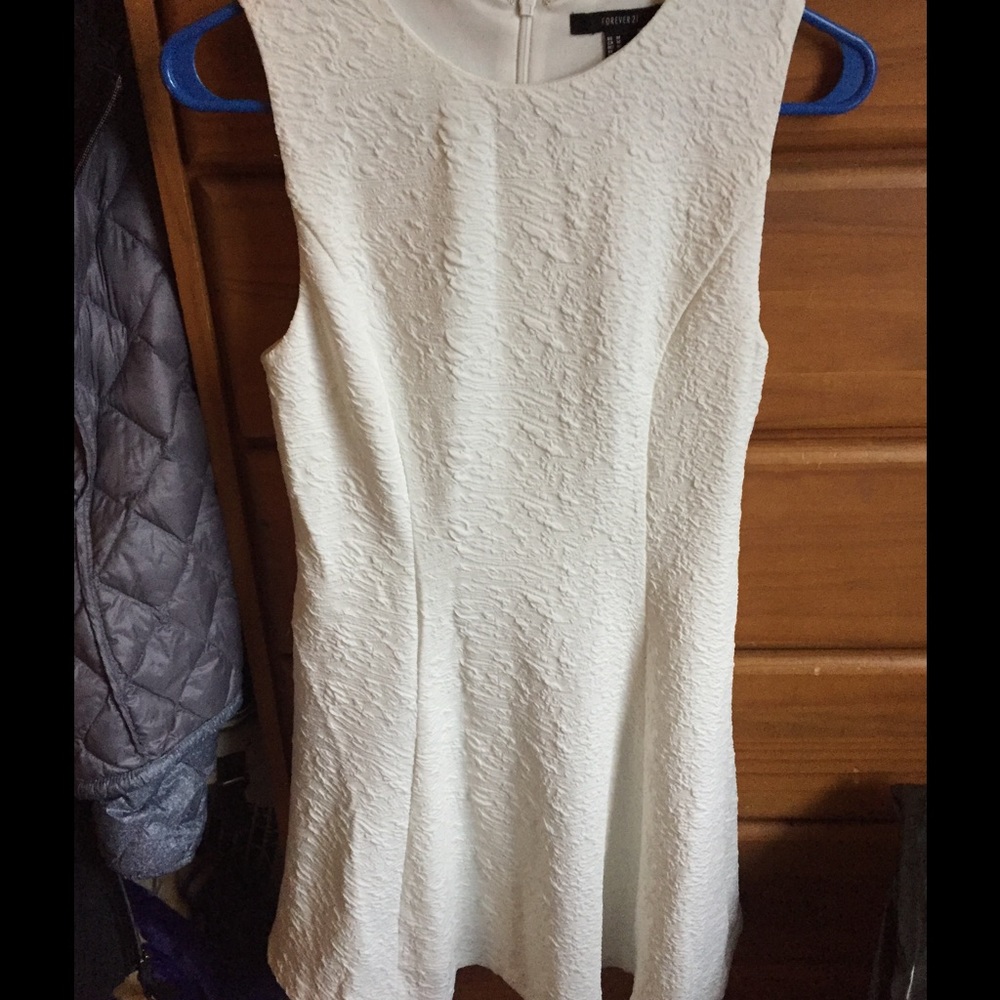 Forever 21 fit and flare white dress
