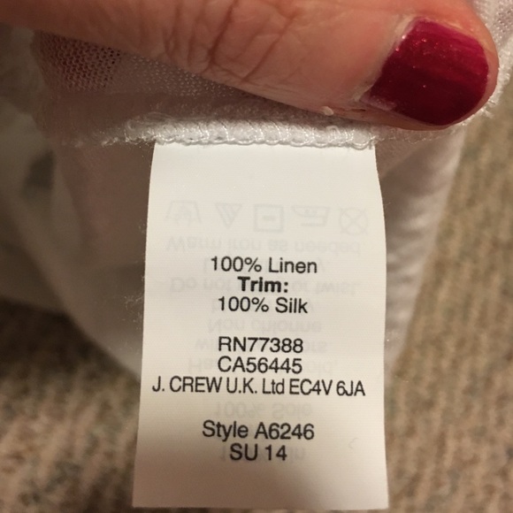 J Crew Eyelet Front Linen Tee - Picture 4 of 5