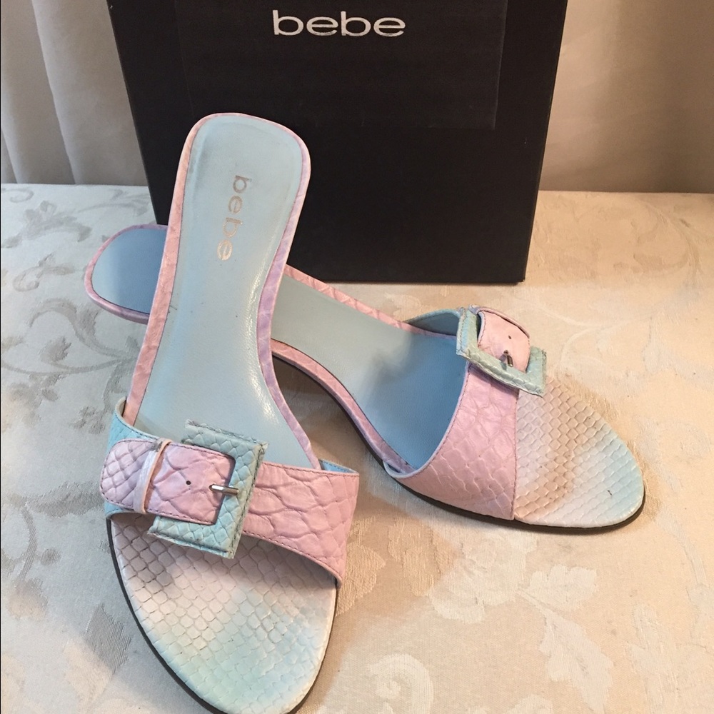 Bebe snakeskin two tones Sandals - Picture 1 of 4