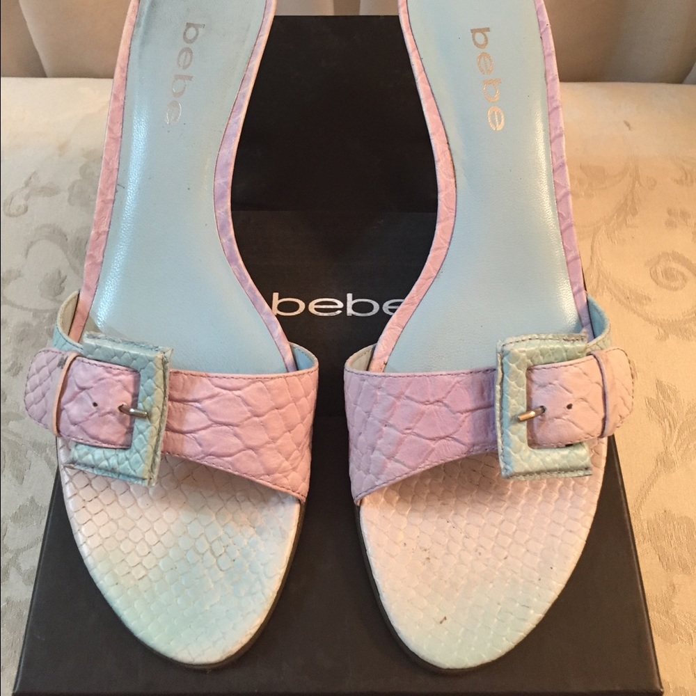Bebe snakeskin two tones Sandals - Picture 2 of 4
