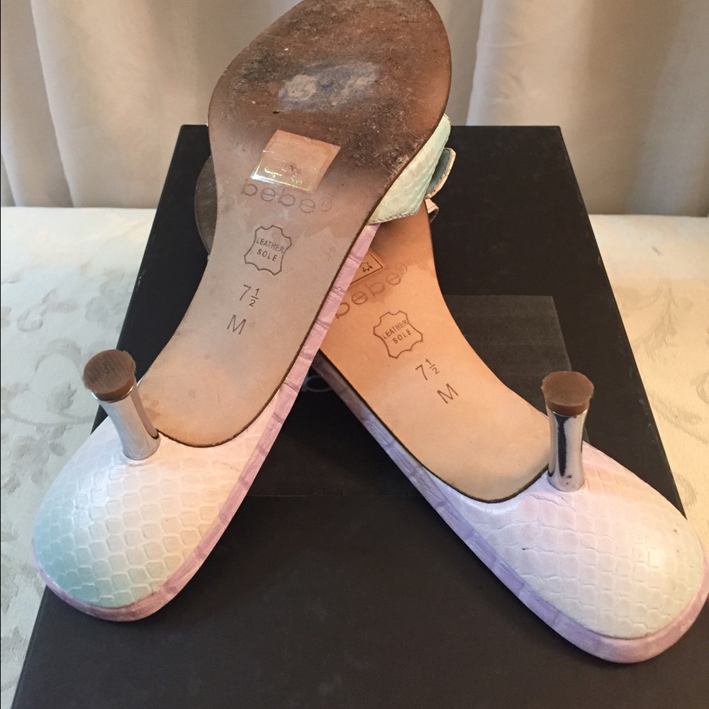 Bebe snakeskin two tones Sandals - Picture 4 of 4