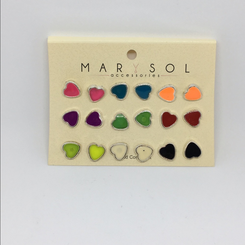 9 pair heart earrings