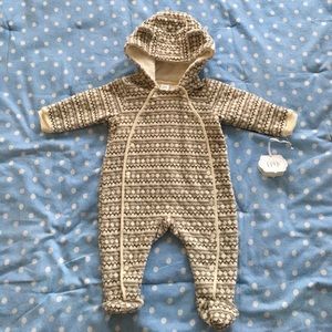 Soft quilted baby snowsuit