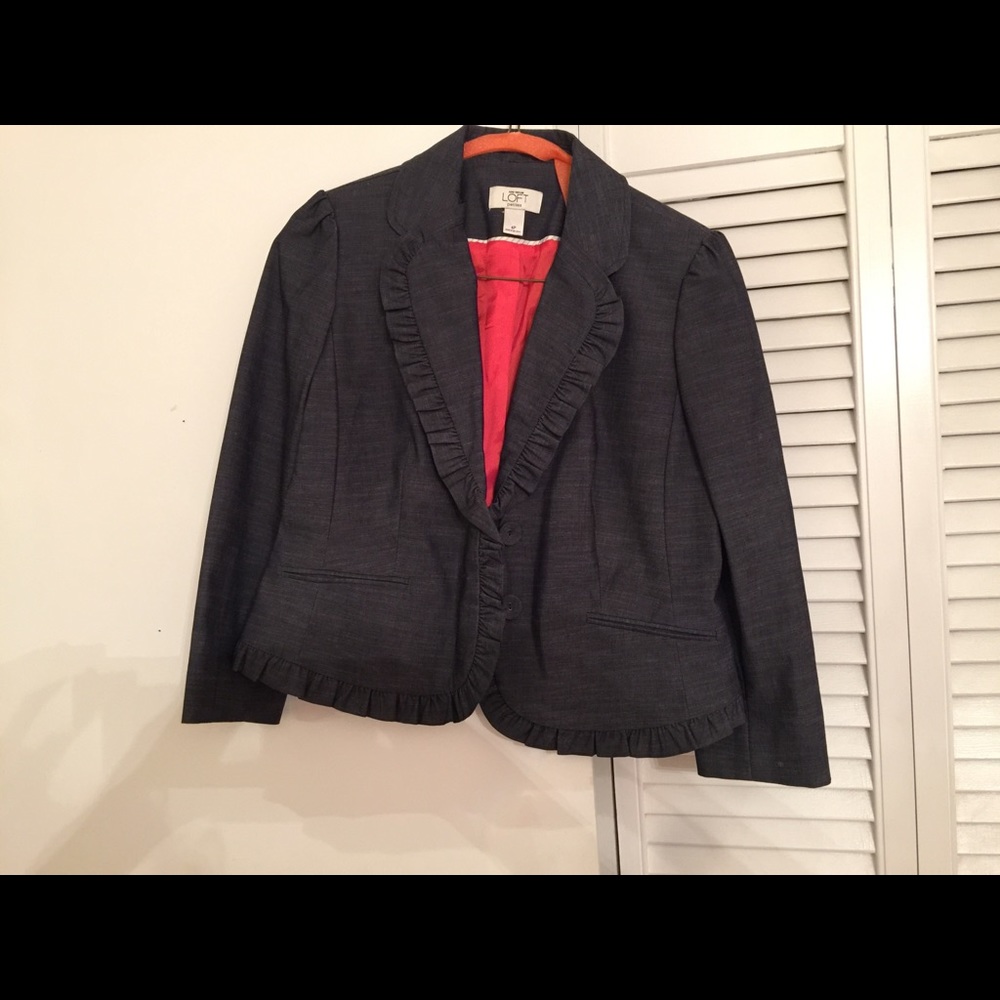 4p Ann Taylor loft chambray blazer, like new!