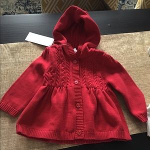 NWT Gymboree Hooded Sweater Dress in Red: 6-9 mo