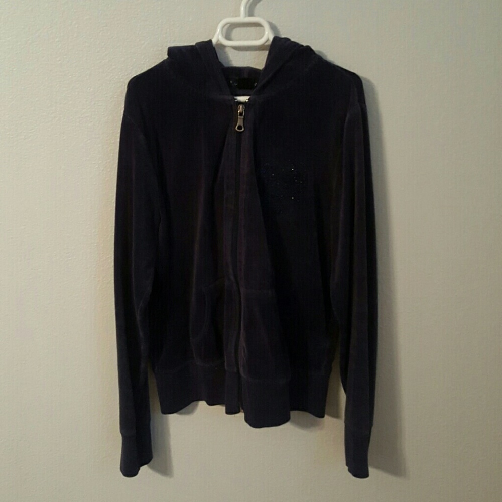 Blue studded zip up