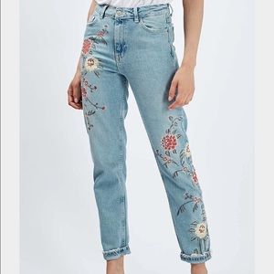 Top shop Moto embroidered jeans