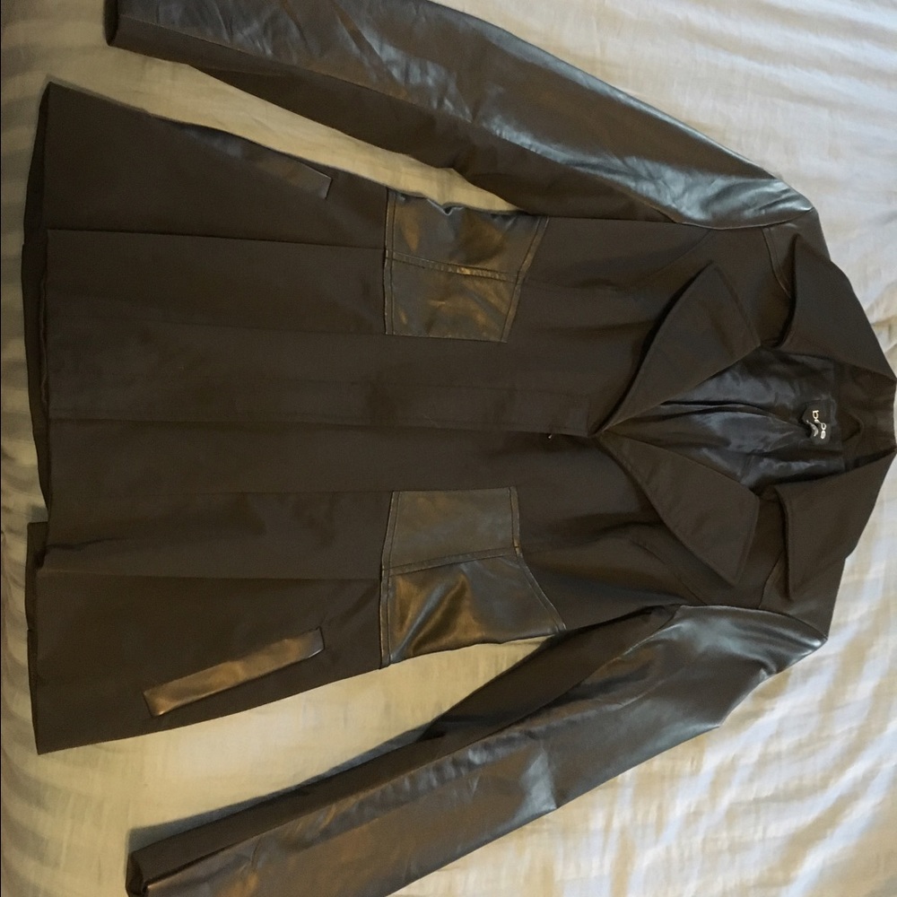 Bebe zip jacket with corset back detail