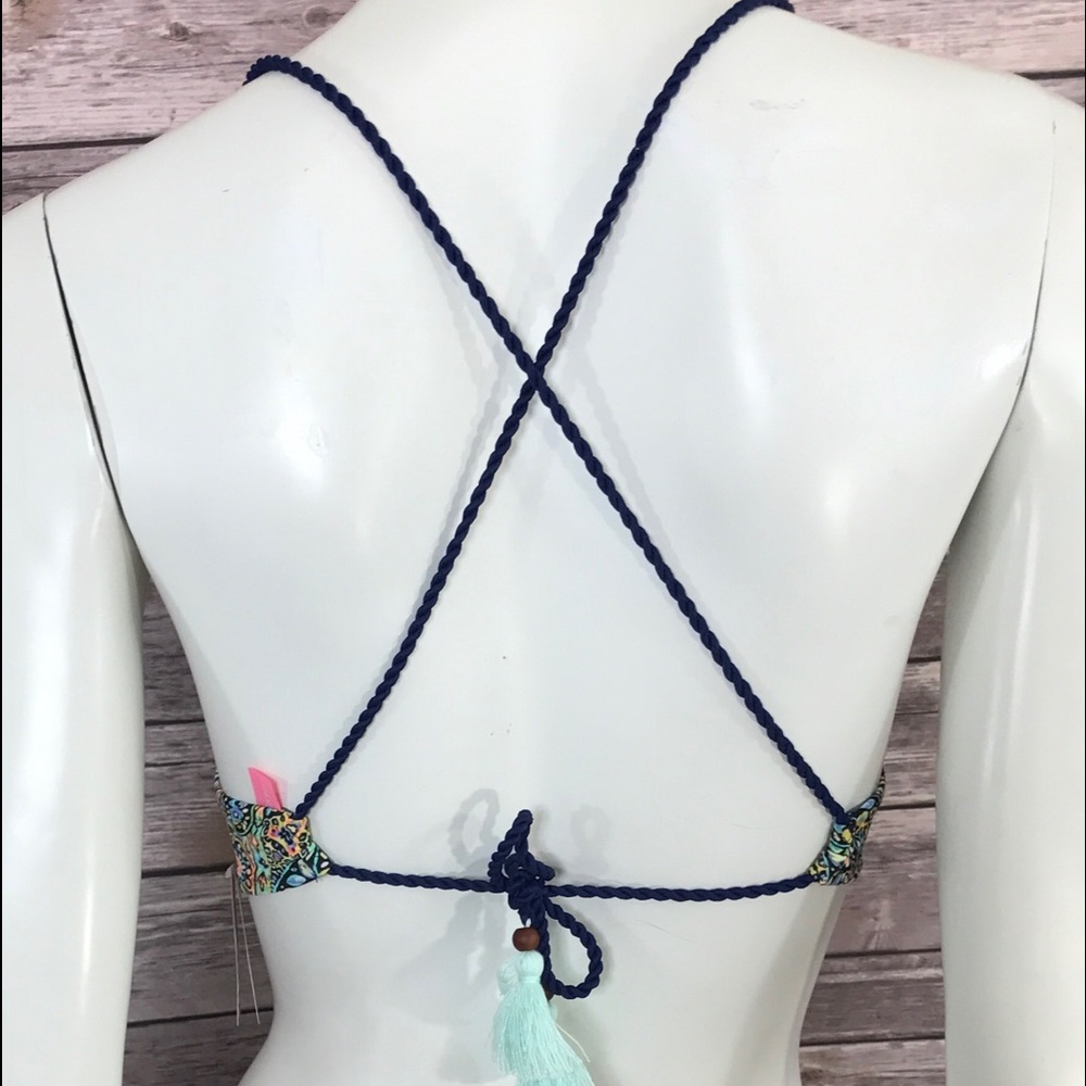 VS Tassle Getaway Halter Bikini Top Mosaic Garden - Picture 2 of 3