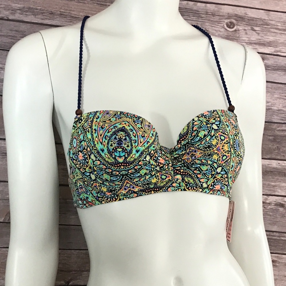 VS Tassle Getaway Halter Bikini Top Mosaic Garden - Picture 3 of 3
