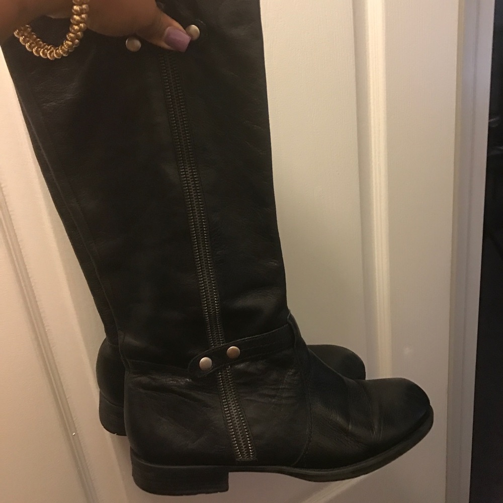 Franco Sarto black leather boots