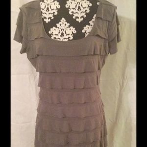 Max Studio gray ruffle dress
