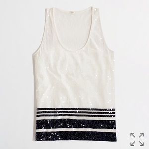J. Crew Factory sequin-stripe tank