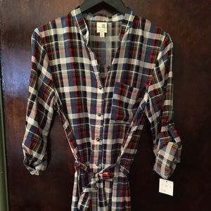 Plaid button down dress