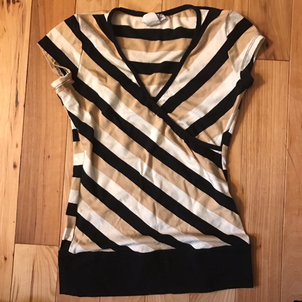 Tan and black striped shirt