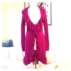 DVF cashmere ruffled wrap sweater