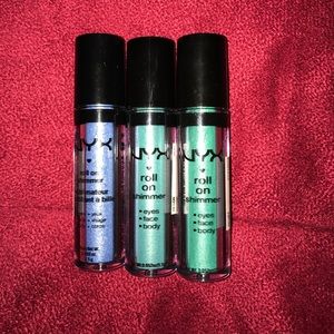 NYX roll on shimmer GLITTER . three for only $10