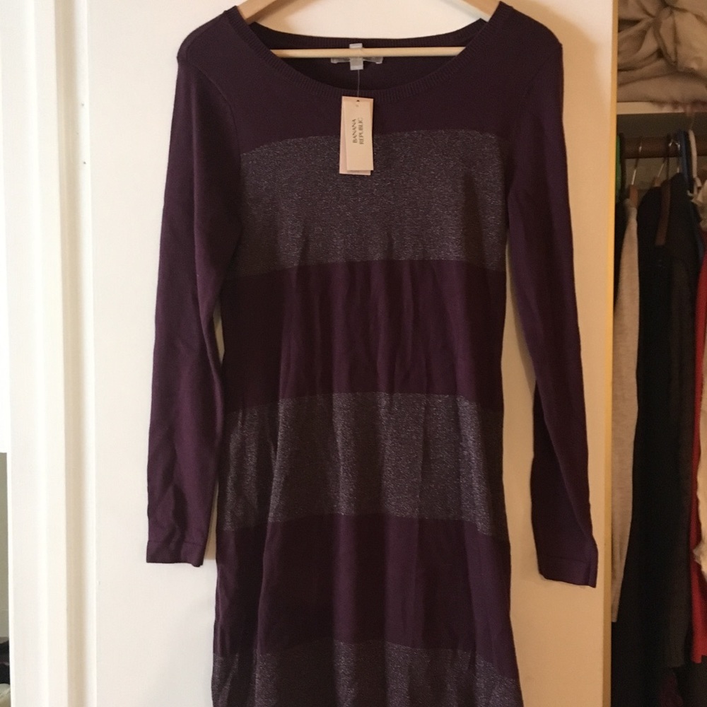 Banana Republic striped maroon shift dress - Picture 6 of 6