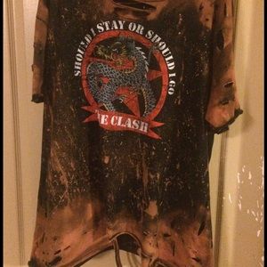 Distressed 'The Clash' band tee dress