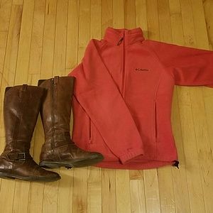 SOLD Mango red Columbia fleece zip up