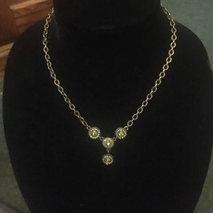 Crystal green necklace and earring bundle 🍀