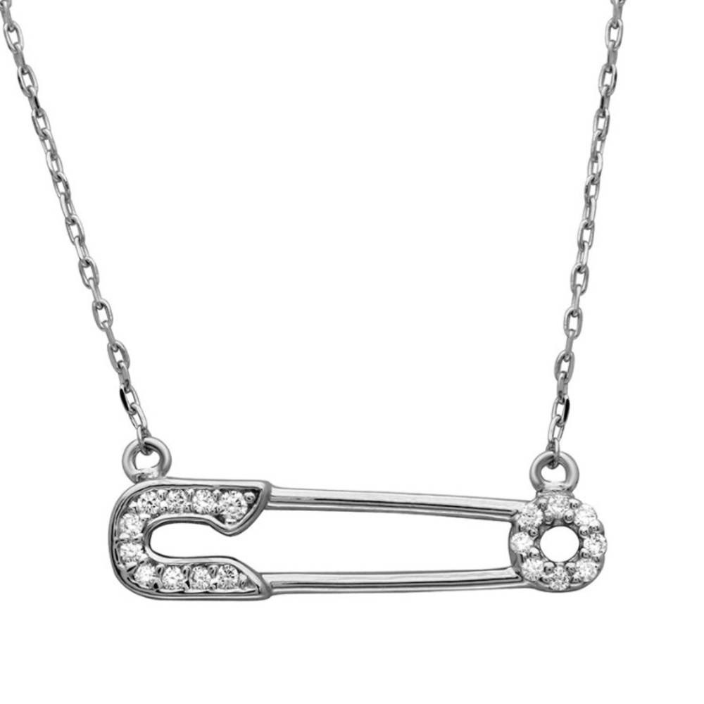 ☮️💕925 Sterling Safety Pin Necklace💕☮️