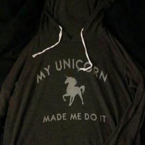 Gray unicorn sweater