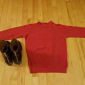Calvin Klein coral red sweater with front pouch