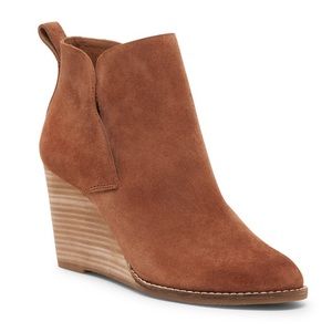 Lucky Brand Brown Suede Wedge Bootie