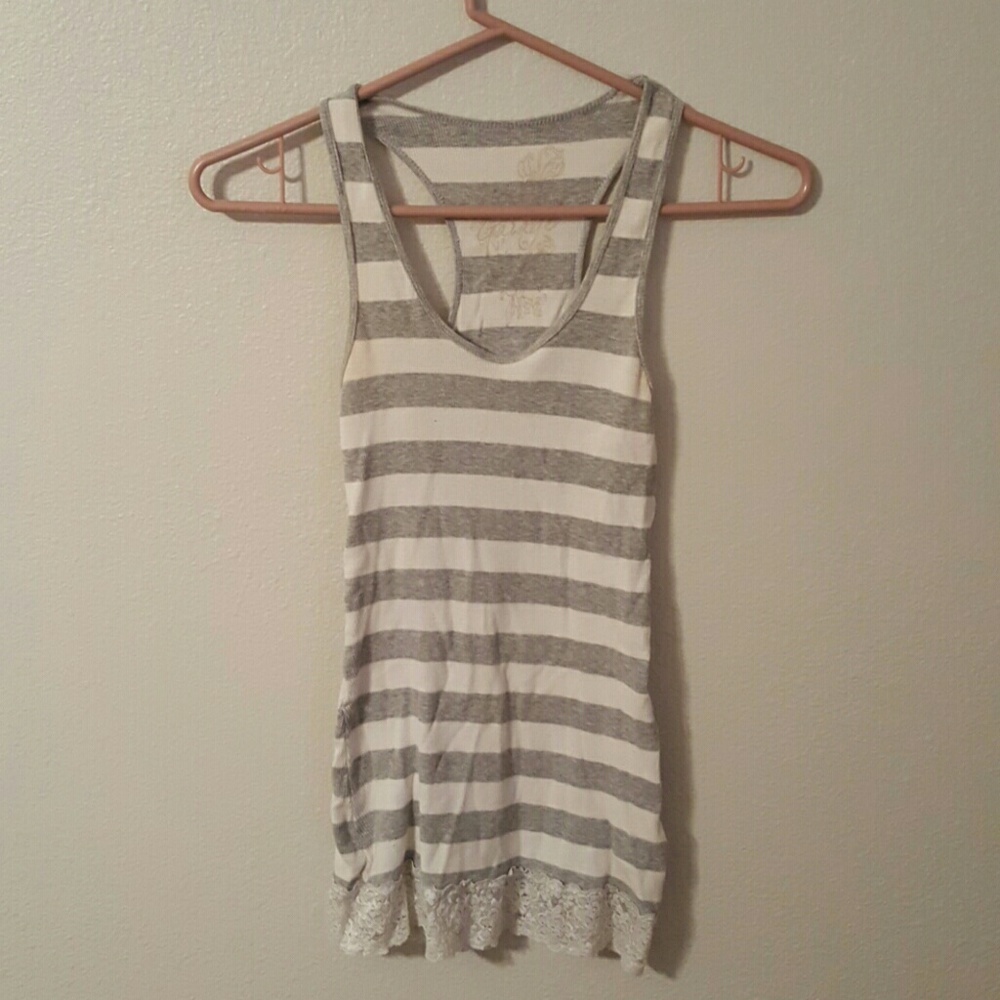Grey and white tank top