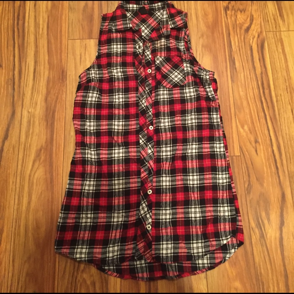 Forever 21 plaid button up flannel dress