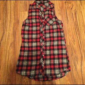 Forever 21 plaid button up flannel dress
