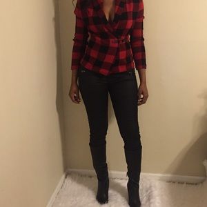 100% cotton plaid cardigan