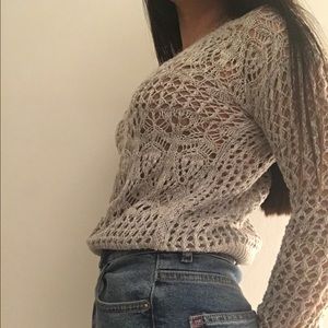 Grey Crotchet Sweater