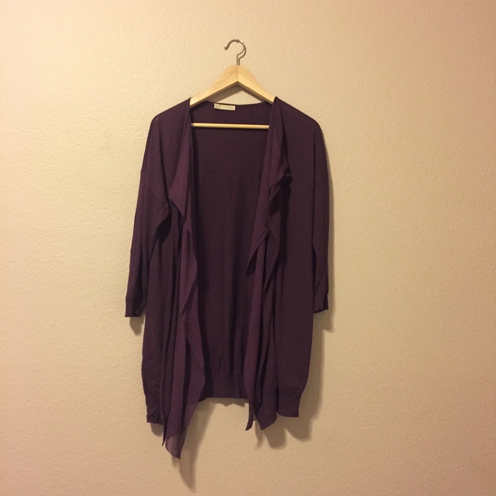 Hinge Plum Cardi