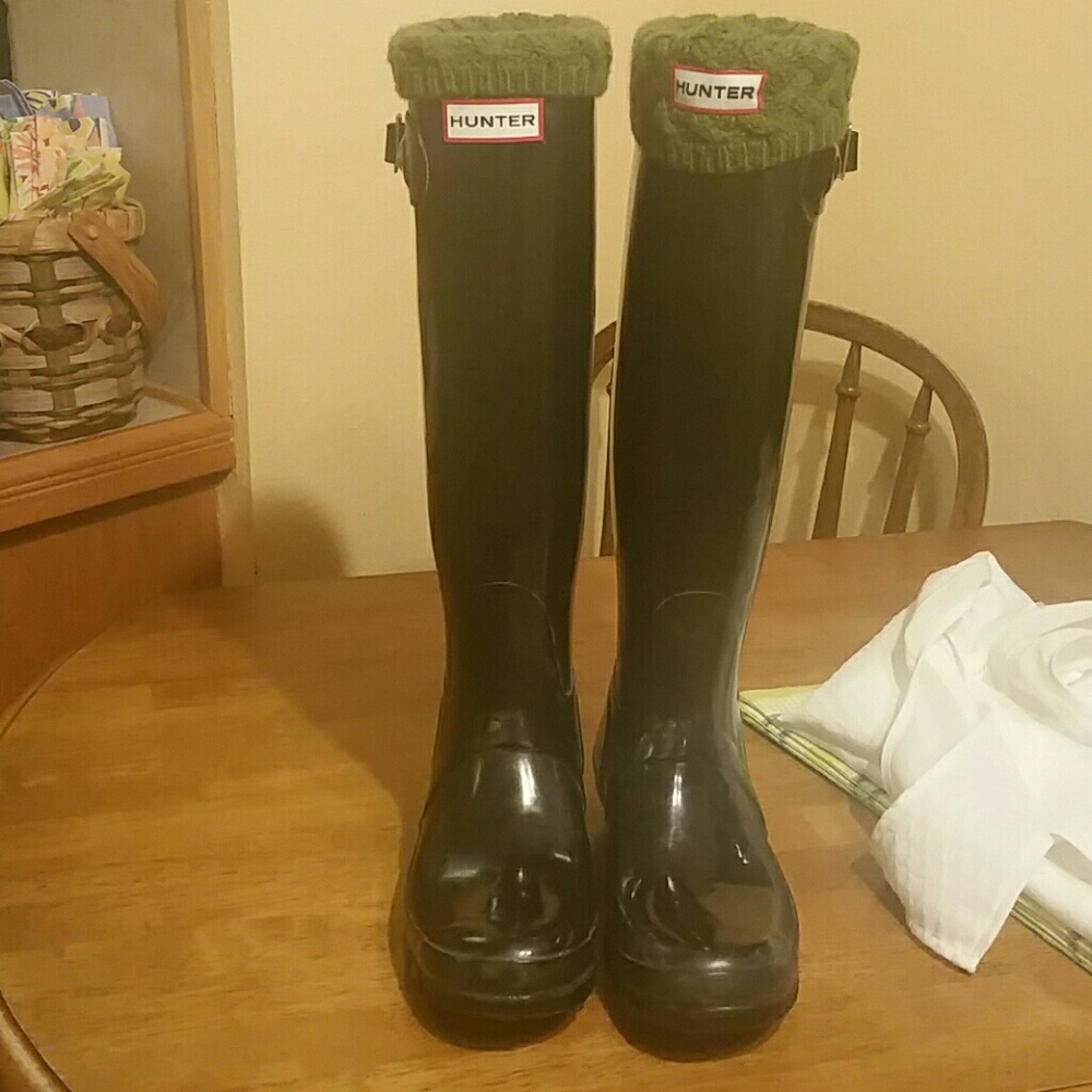 Hunter boots with socks