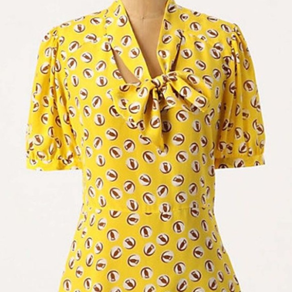 NWT Anthropologie Lemon Liftoff blouse 8