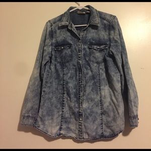 Acid wash Chico's button down