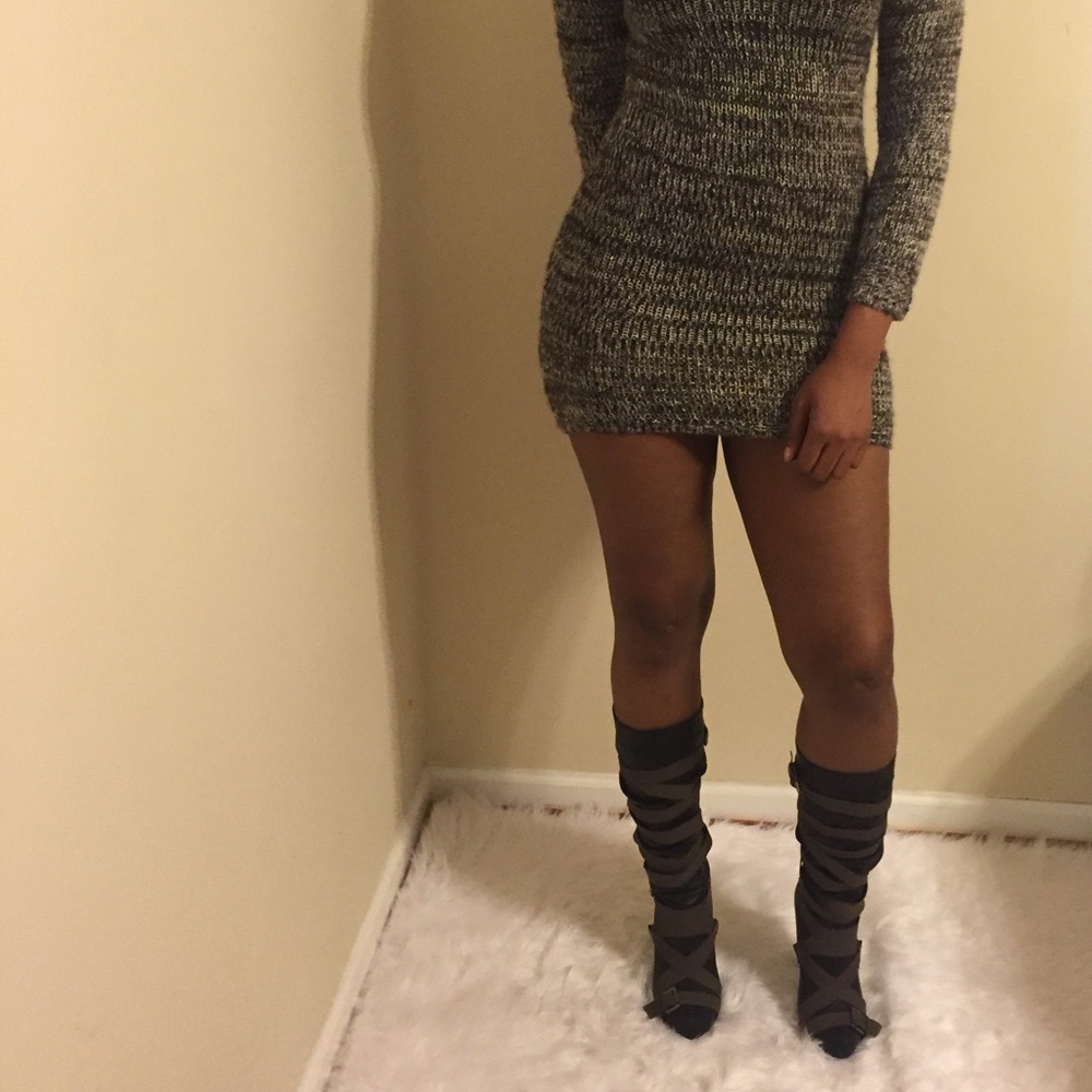 High heel mid thigh boots